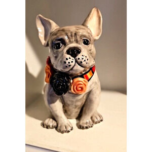 French Bulldog "Frenchy" Blue Sky Puppy Dog Figurine, Halloween Or Any Occasion